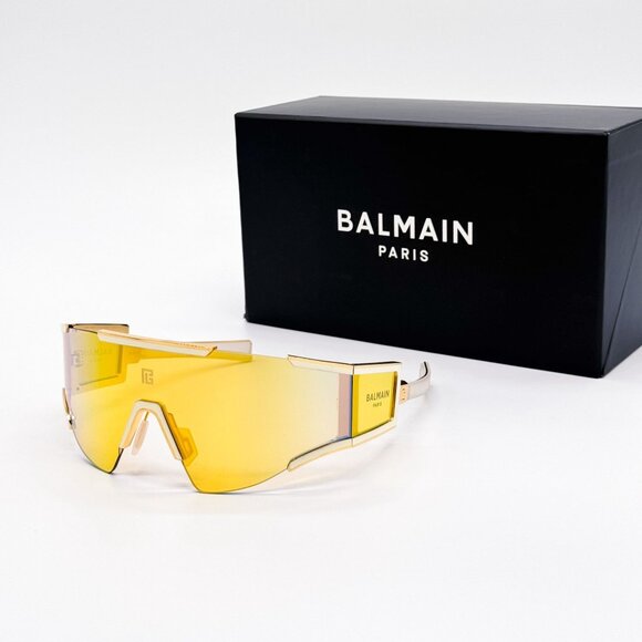 NEW BALMAIN SUNGLASSES BPS-138B GOLD UNISEX EYEWEAR BALMAIN